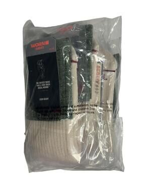 Crew Socks Men M White Green Modal Merino Wool Sundays 3Pack Mid Calf